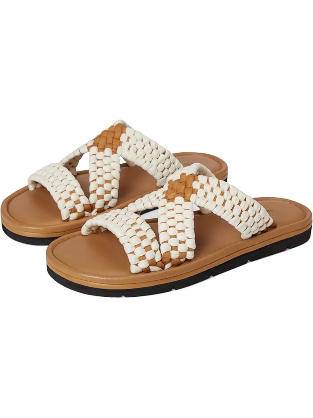 Free People Edgewater Tan Woven Slide Sandals-Boho Slip-On - Size 7, 7.5 & 8-NWT